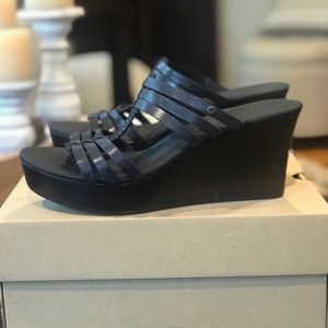 UGG Leather Wedge Sandals